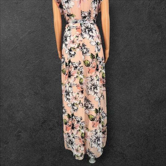 Eliza J Womens Blush Pink Romantic Floral Cascading Ruffle High-Low Hem Dress 2 - Picture 9 of 16